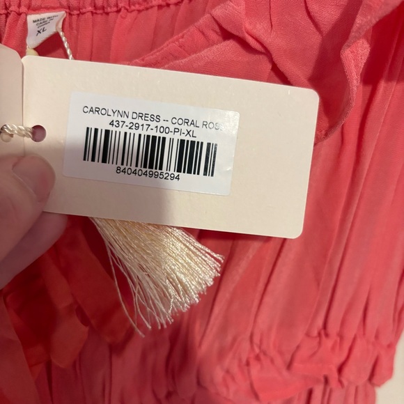 New Doen Carolynn midi dress in coral rose - Picture 10 of 10